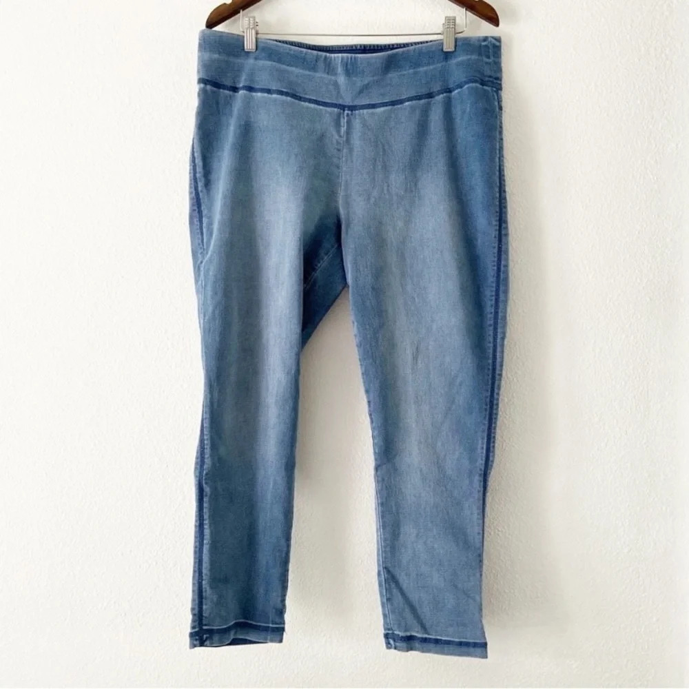 Skinny Pull On No Zip Pants DG2 XLP Cotton Blend Crop Athleisure Minimalist - Picture 2 of 11